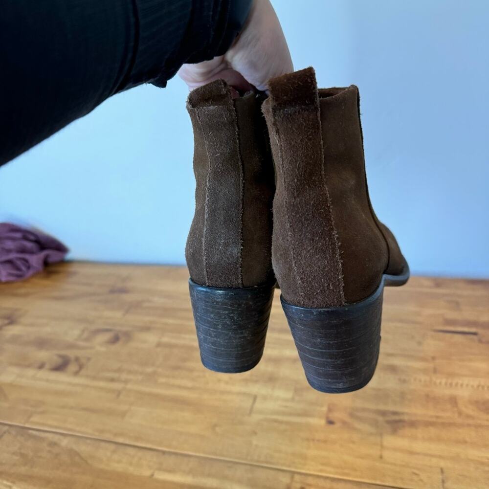 Diesel Pinky Brown Leather Side Zip Ankle Heeled Boots Size 39 - Picture 4 of 6